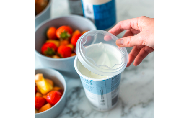 Product afbeelding Koziol FRESH vershouddeksel tr. koraal/diepblauw/zachtgrijs - 3-delige set 1