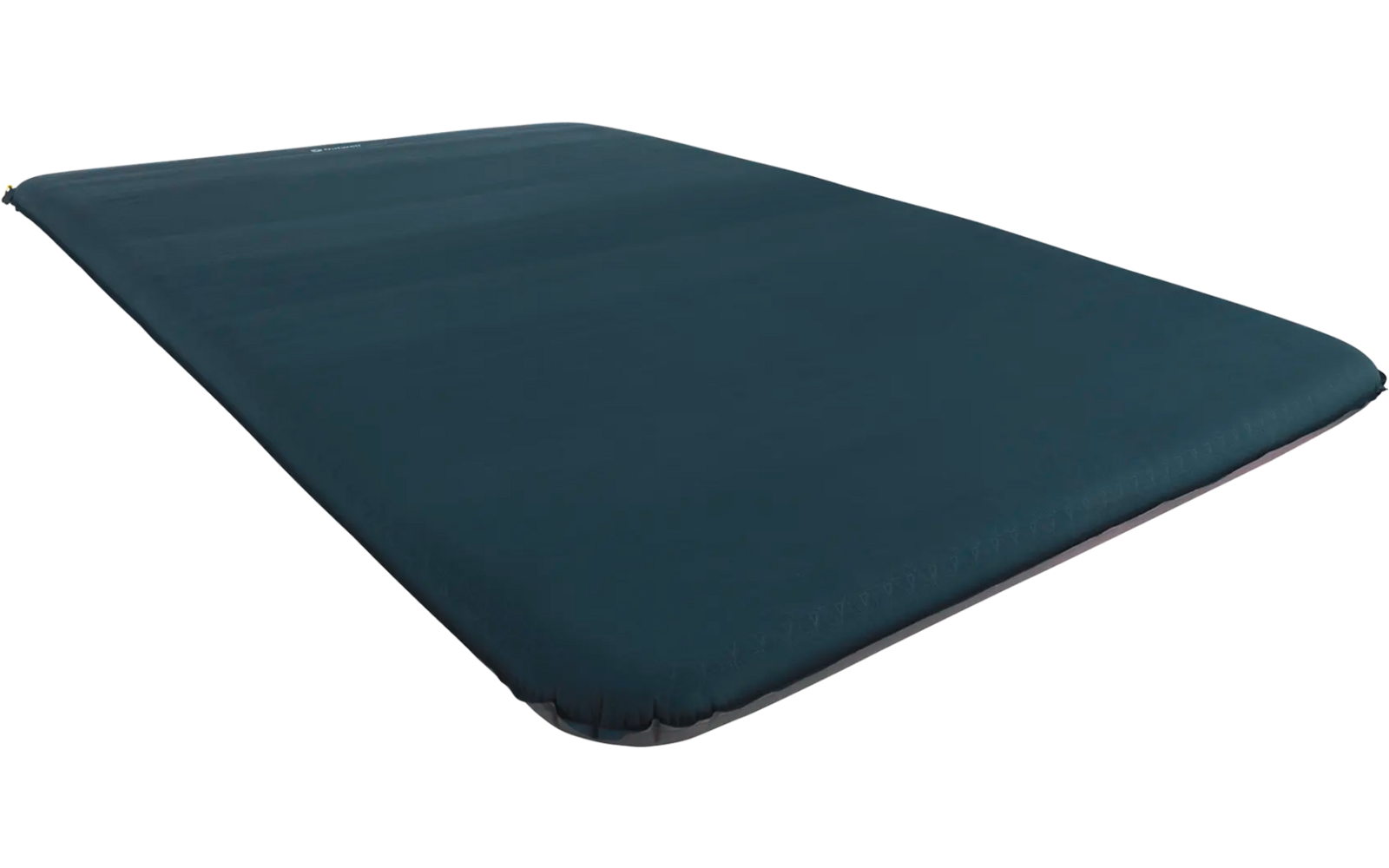 Donkerblauw rechthoekig zitkussen op witte achtergrond