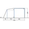 Schematische lijntekening van drie verbonden panelen met een schuin links paneel; twee middelste/rechte panelen lichtblauw gevuld; oogjes in de bovenhoeken; ritssymbolen op het middelste en rechter paneel; horizontale maten 95, 170, 245 en totaal 510 onderaan; verticale maat 230 rechts; label 'Left' linksonder