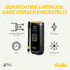 Bild mit Anleitung zum Einstellen des richtigen Luftdrucks an einem digitalen Gerät