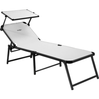 Chaise longue avec toit pare-soleil 198 cm blanc Marbella High Brunner