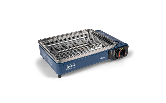 Kampa Sizzle Draagbare Camping Barbecue Gas Grill 34 x 26 cm Blauw