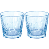 Zwei leere, durchsichtige Gläser aus Glas nebeneinander