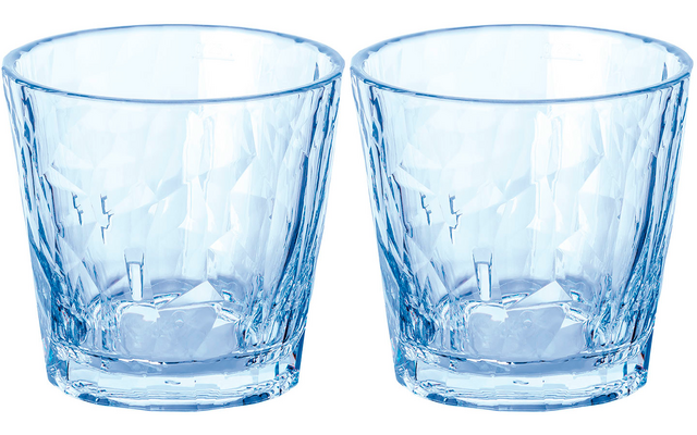 Zwei leere, durchsichtige Gläser aus Glas nebeneinander