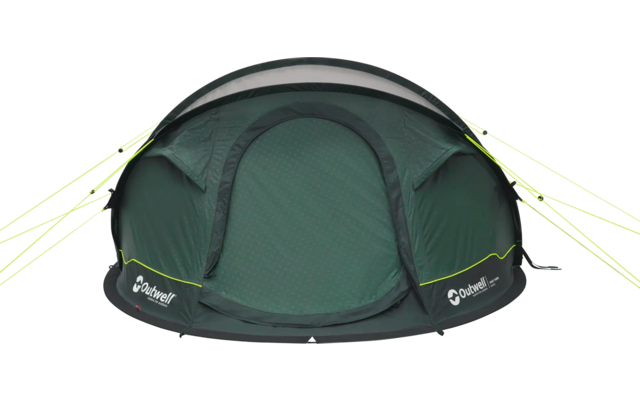 Grünes Zelt vor weißem Hintergrund