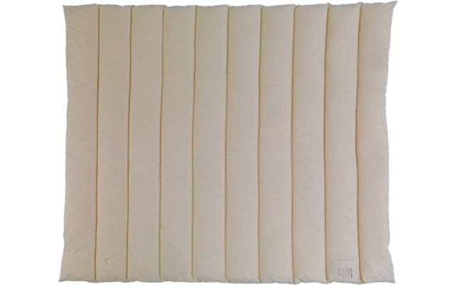Beige gepolsterte Matratzenauflage mit vertikalen Nähten