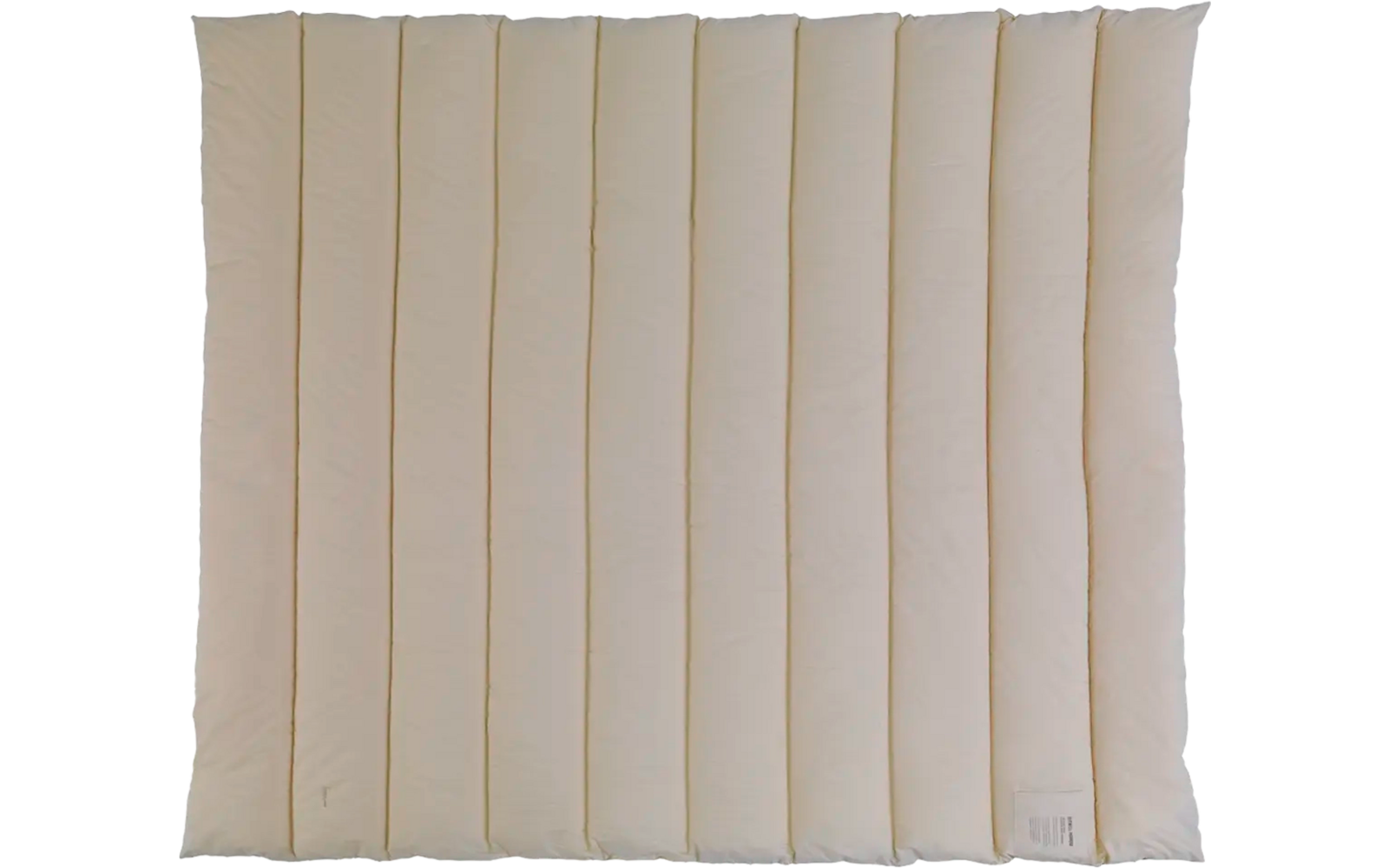 Beige gepolsterte Matratzenauflage mit vertikalen Nähten