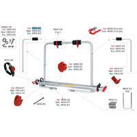 Structure de support Fiamma en haut &agrave; droite adaptable sur Carry Bike Caravan XL A - couleur rouge Num&eacute;ro de pi&egrave;ce Fiamma 98656-337