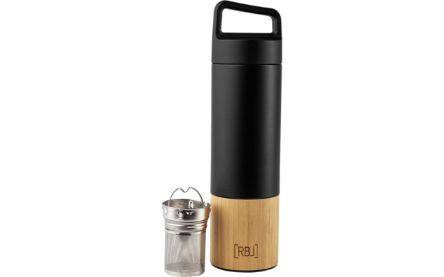 Rebel Outdoor thermos flask with tea strainer 530 ml bamboo black