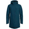 Dunkelblaue, lange Regenjacke mit Kapuze