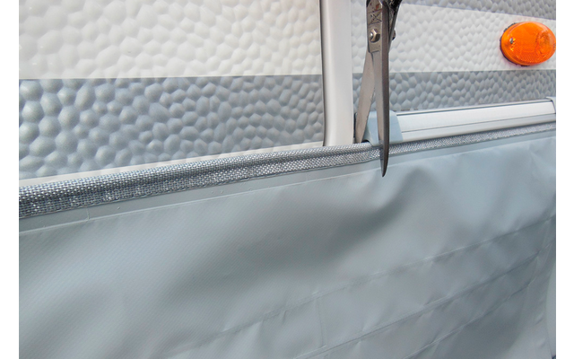 Tablier de sol d'hiver Hindermann avec passepoil en polychlorure de vinyle gris clair 6 mètres