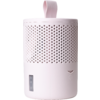 Haut-parleur portable rose avec boucle de transport et motif perforé