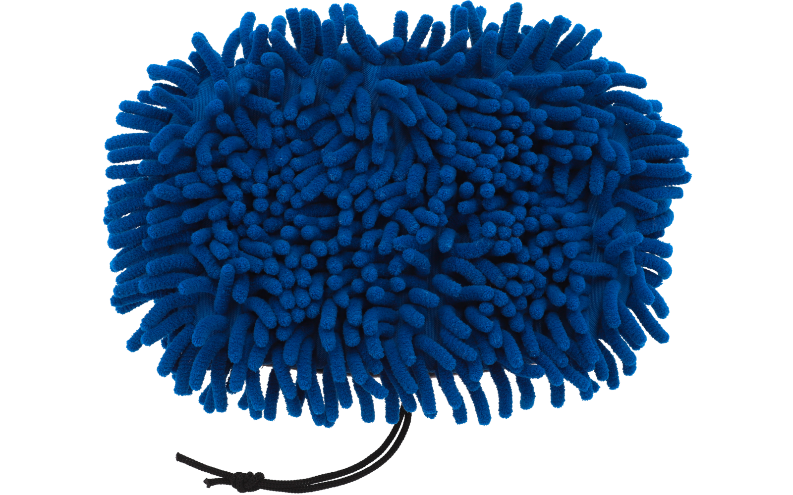 Blauer Mikrofaser-Handschuh mit vielen kleinen Chenille-Strukturen