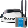 Deux antennes et deux boîtiers blancs avec le texte Maxview
