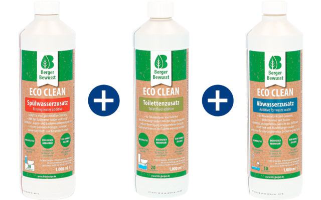 Berger Eco Clean Hygiene Trio Set para inodoro / sistema de aguas residuales 3 x 1 litro