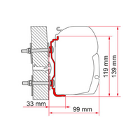 Fiamma Hymer ab 2016 Markisenadapter f&uuml;r Fiamma F45 400 cm