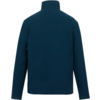 Rückansicht eines dunkelblauen Sweatshirts mit Stehkragen