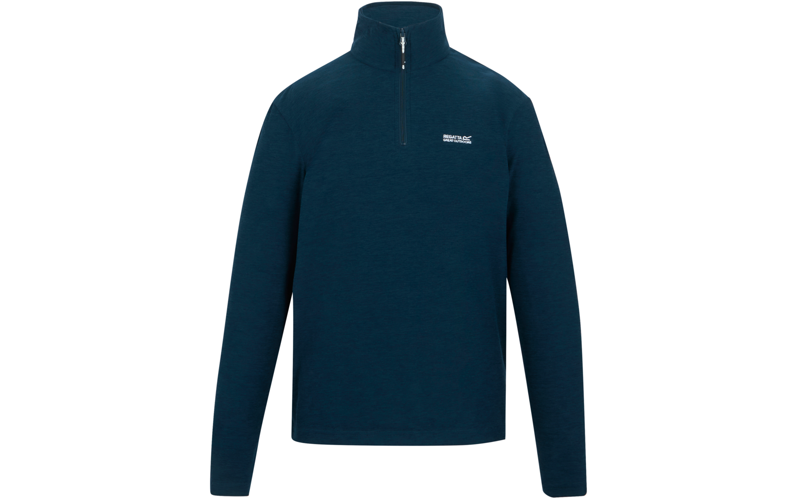 Dunkelblaue langärmlige Pulloverjacke mit Reißverschluss am Kragen
