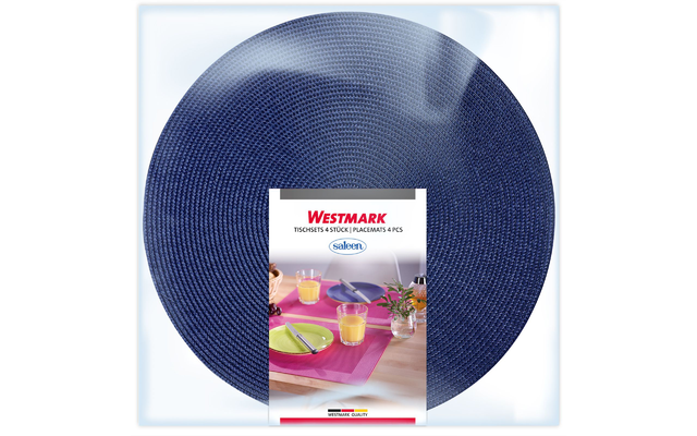 Westmark Circle Set de table 4 pièces rond 38 cm bleu
