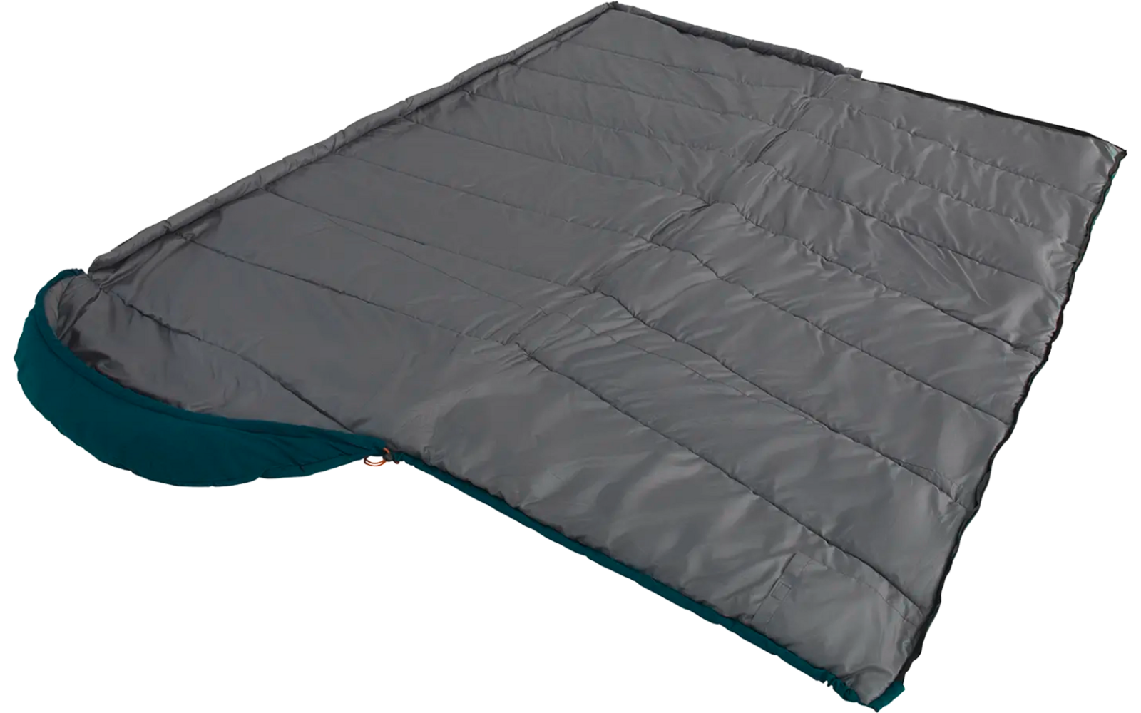 Geschlossene, graue Campingmatte auf weißem Hintergrund
