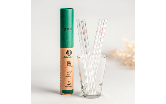 Chinchilla glass drinking straws round 23 x 9 cm