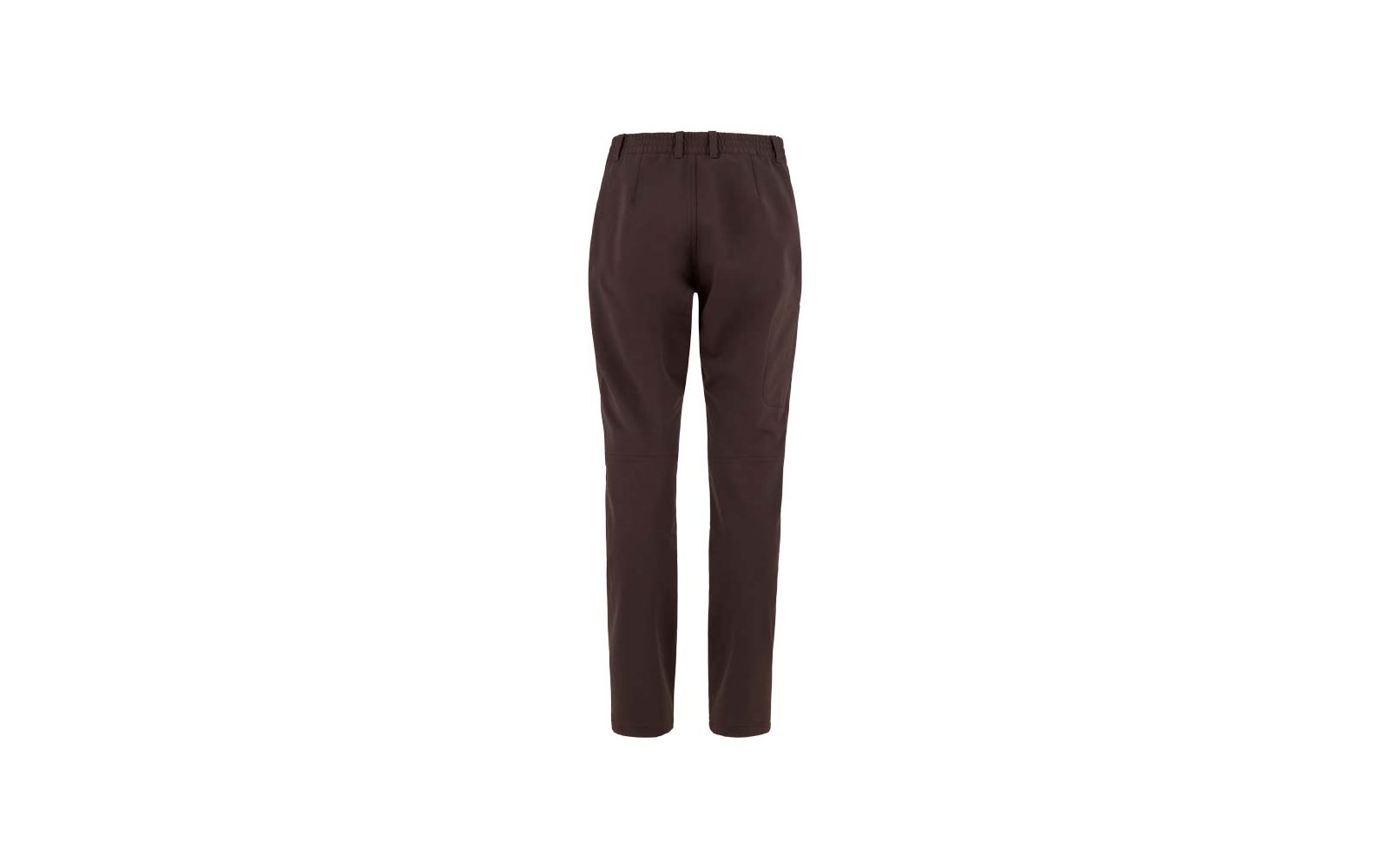 Braune Stoffhose, Vorderansicht, Bund mit Gürtelschlaufen und seitlichen Eingrifftaschen