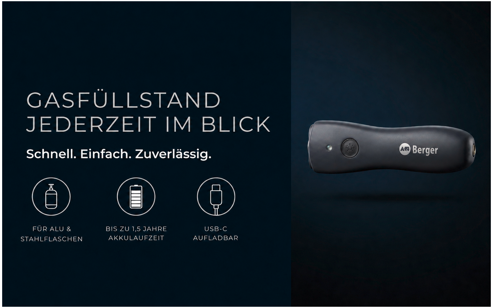 Produktbild Berger FillSense Gascontrol F&uuml;llstandsmesser f&uuml;r Alu- und Stahl-Gasflaschen 1