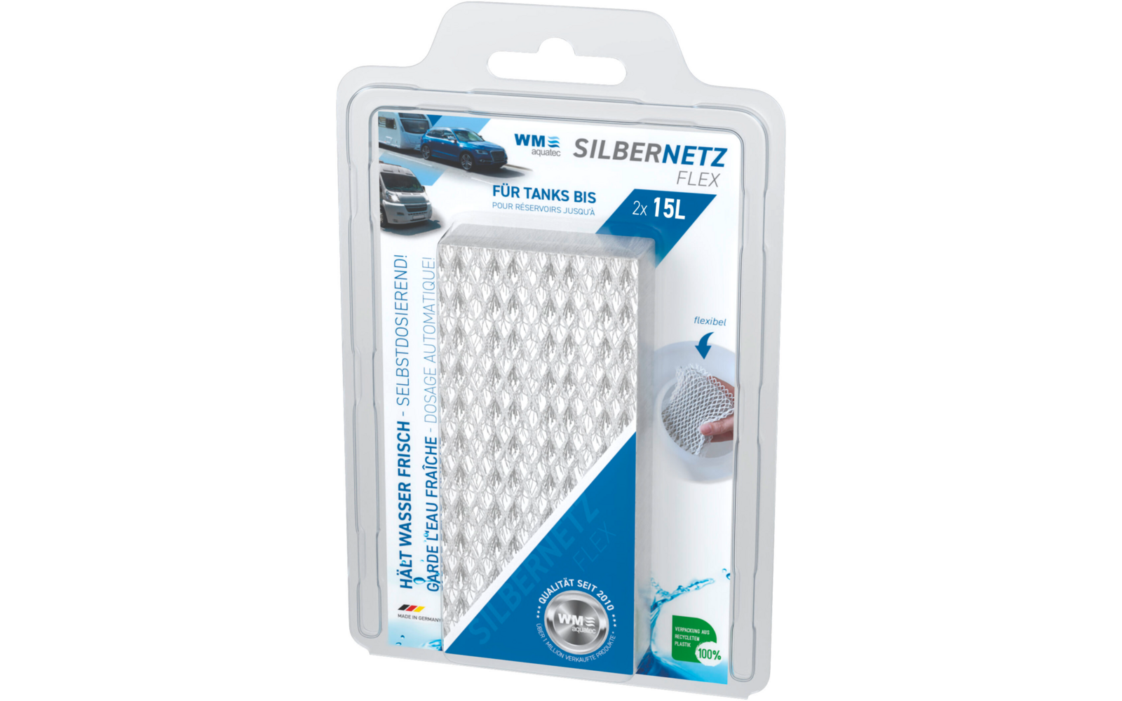 Emballage blister avec filtre à air SilverNet Flex pour réservoirs jusqu'à 15 litres