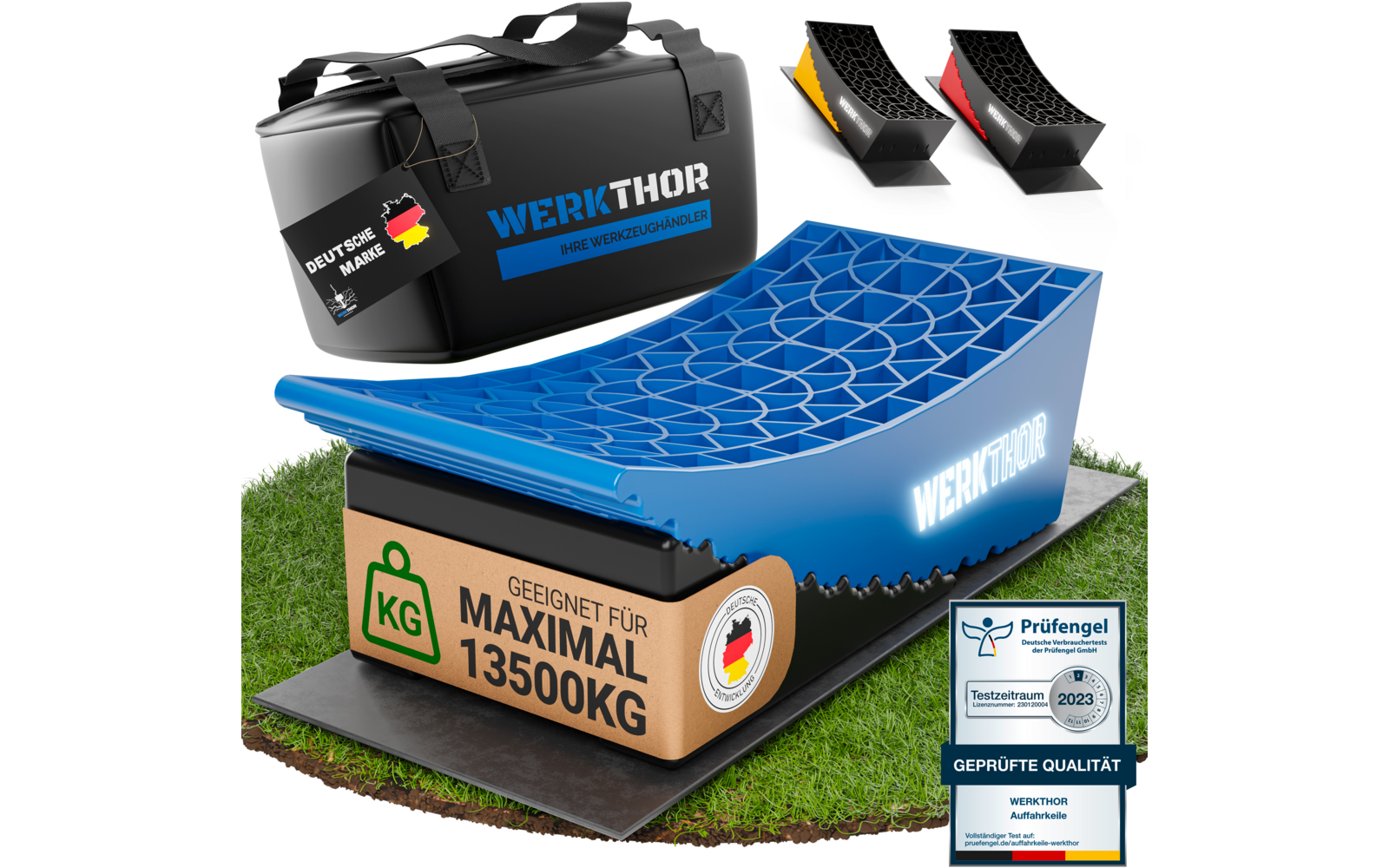 Produktbild Werkthor Auffahrkeile bis zu 13,5 Tonnen inklusive Transporttasche Gr&ouml;&szlig;e  1