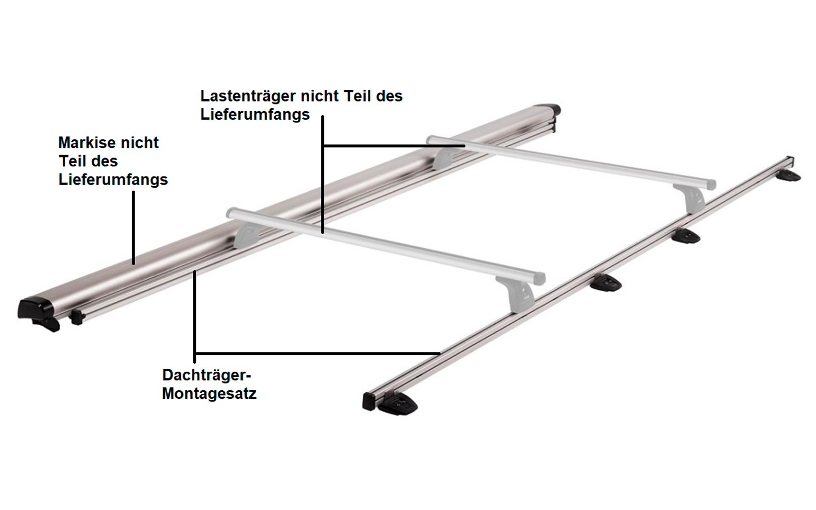 Technische Zeichnung mit Maßen und Beschriftungen von verstellbaren Metallstangen auf Holzbrettern