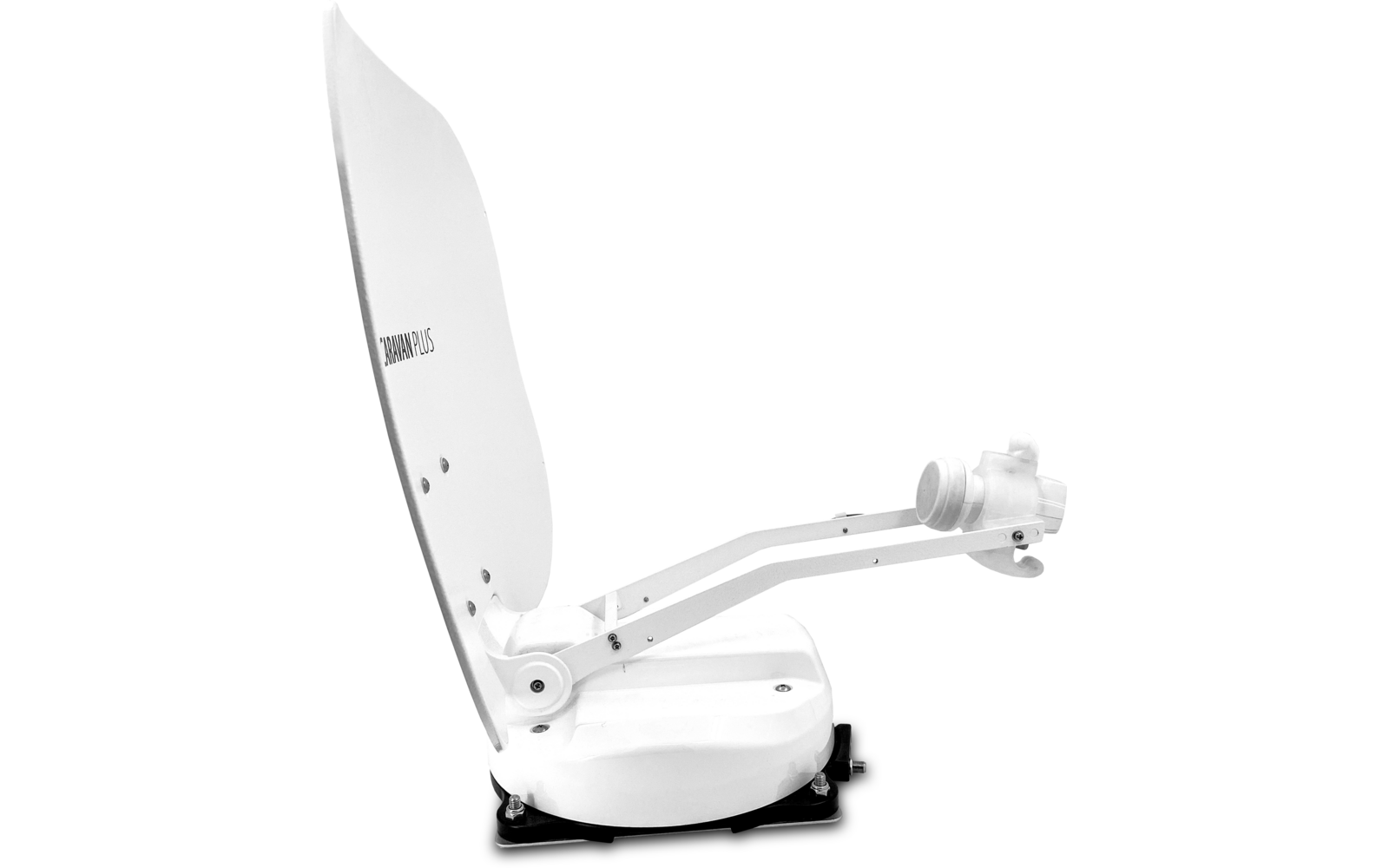 Side view of a white foldable wall-mounted shower seat with folding mechanism