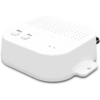 White rectangular electronic device with rounded corners and two buttons on the surface
