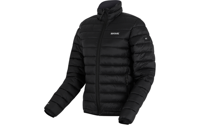 Schwarze gesteppte Jacke mit Stehkragen