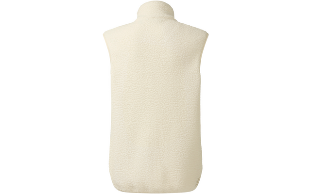 Vue de dos d'une veste sans manches en polaire crème avec col montant