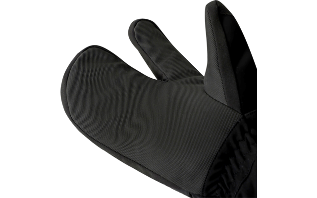 Eine schwarze Ofenhandschuh mit Daumen