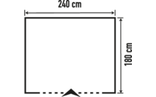 Rechteck mit den Maßen 240 cm Breite und 180 cm Höhe