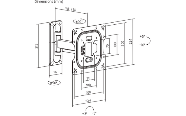Immagine del prodotto Berger supporto a parete per TV full-motion da 23 a 43 pollici 1