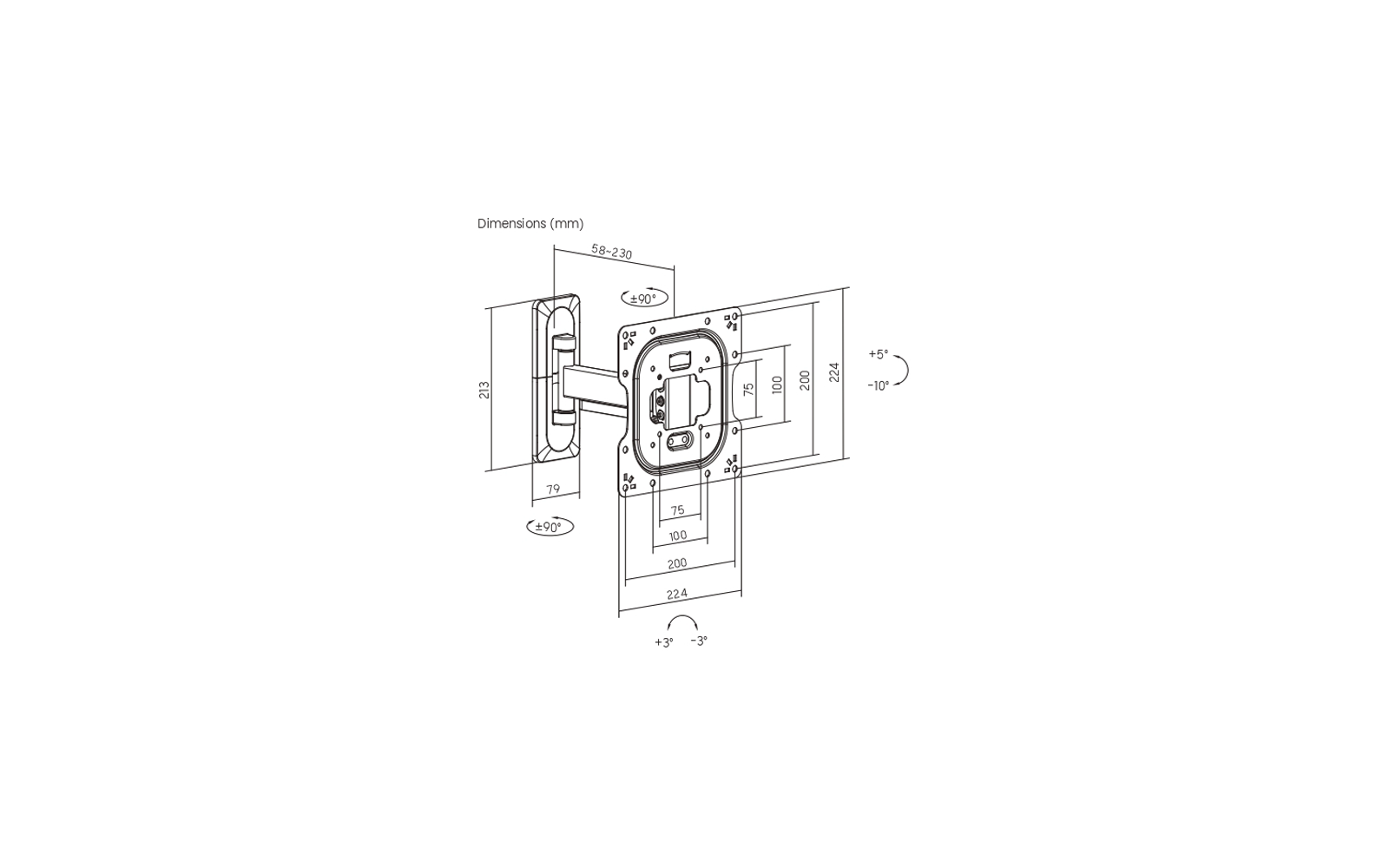 Immagine del prodotto Berger supporto a parete per TV full-motion da 23 a 43 pollici 1