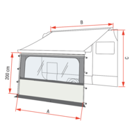 Fiamma Blocker Pro voorwand met groot raam 375