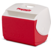 Rote-weiße Kühlbox mit Tragegriff; auf dem Deckel roter Schriftzug 'Playmate' und vorne Prägung 'IGLOO'