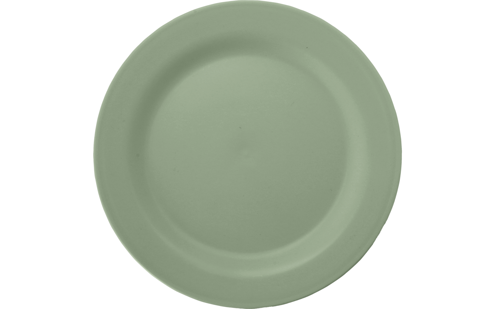 Ein leerer grüner Teller von oben