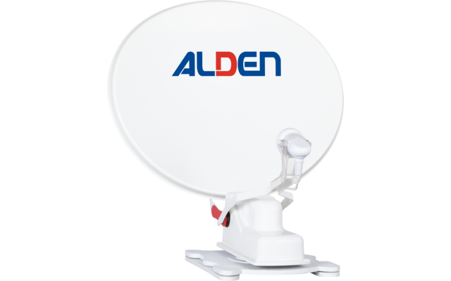 Sistema satellitare Alden Onelight 65 HD White completamente automatico, compreso A.I.O. Smart TV con controllo antenna integrato da 24 pollici