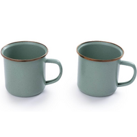 Barebones ge&euml;mailleerde mokken set Emaille 2 stuks mint