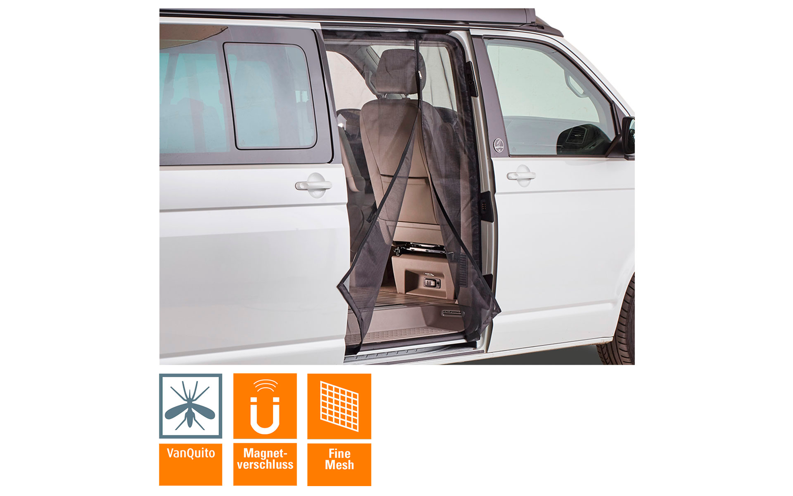 Moustiquaire Magnétique Pour VW T5 T6 - Porte Latérale Et Arrière, Filet Anti-Insectes Camping