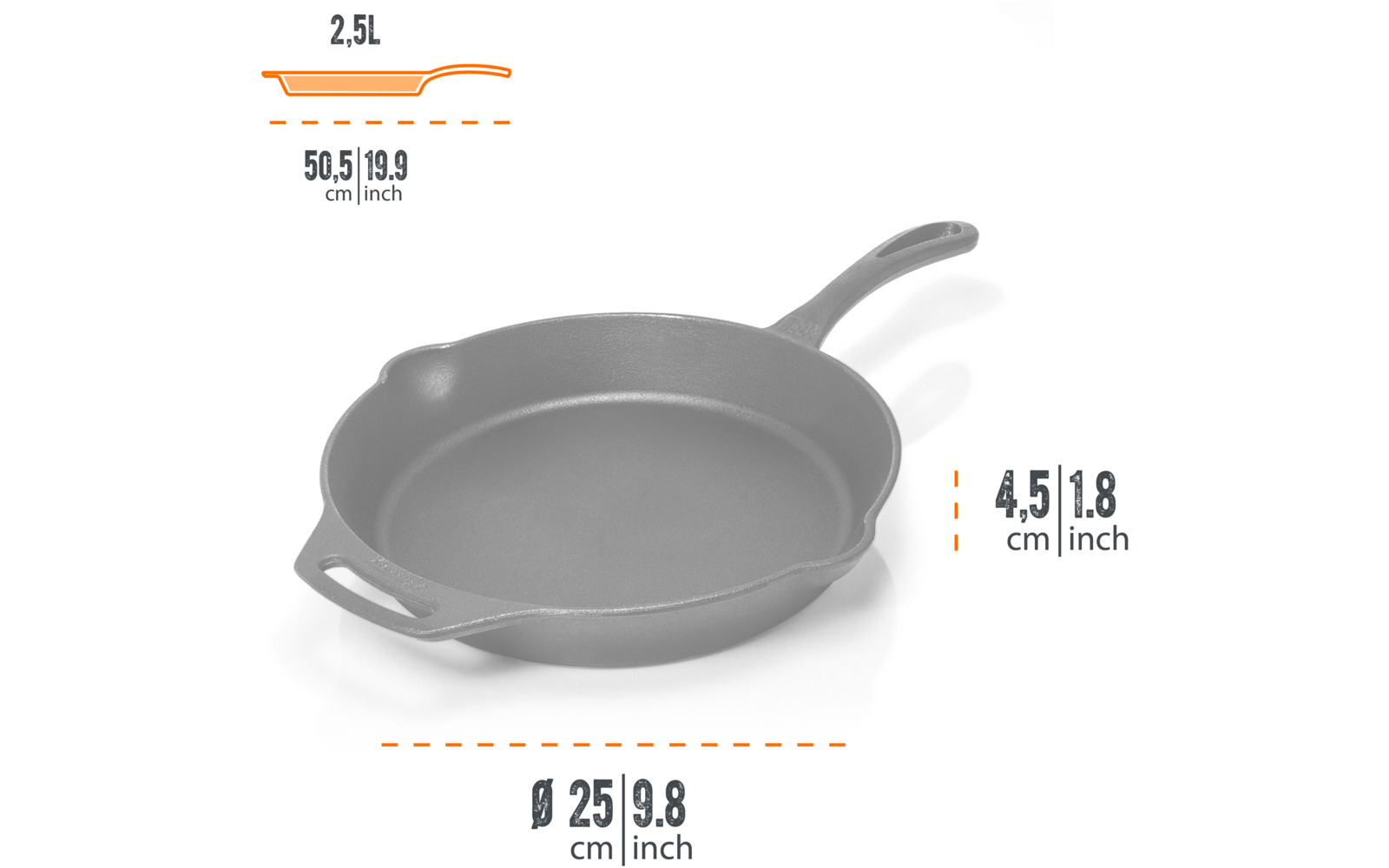 Imagen del producto Sart&eacute;n de hierro fundido con mango Petromax 1
