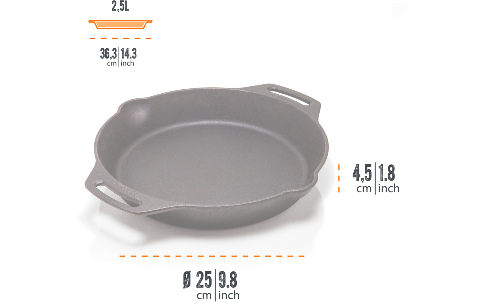Imagen del producto Sart&eacute;n de hierro fundido con dos asas Petromax 1