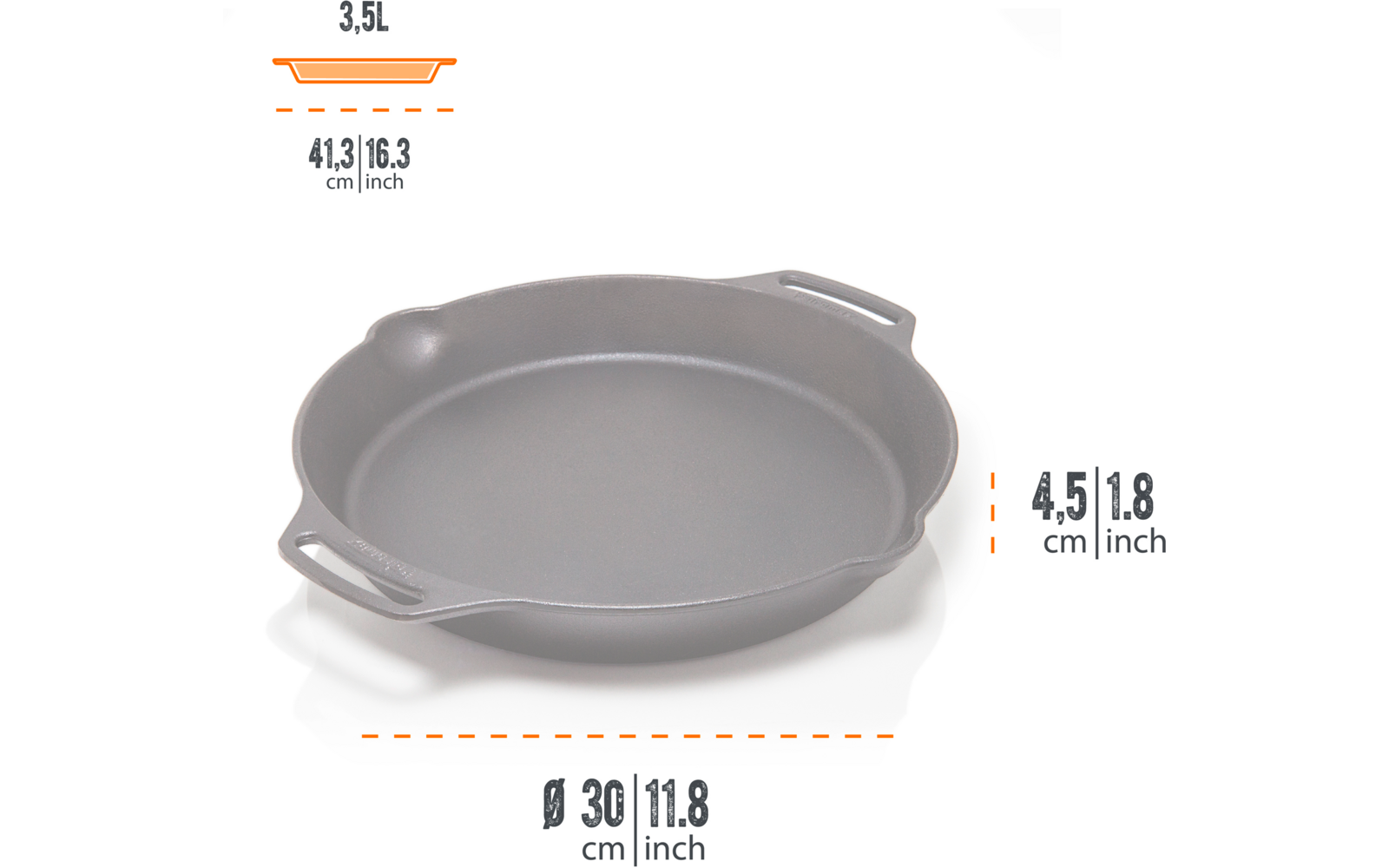 Imagen del producto Sart&eacute;n de hierro fundido con dos asas Petromax 1