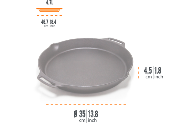 Imagen del producto Sart&eacute;n de hierro fundido con dos asas Petromax 1