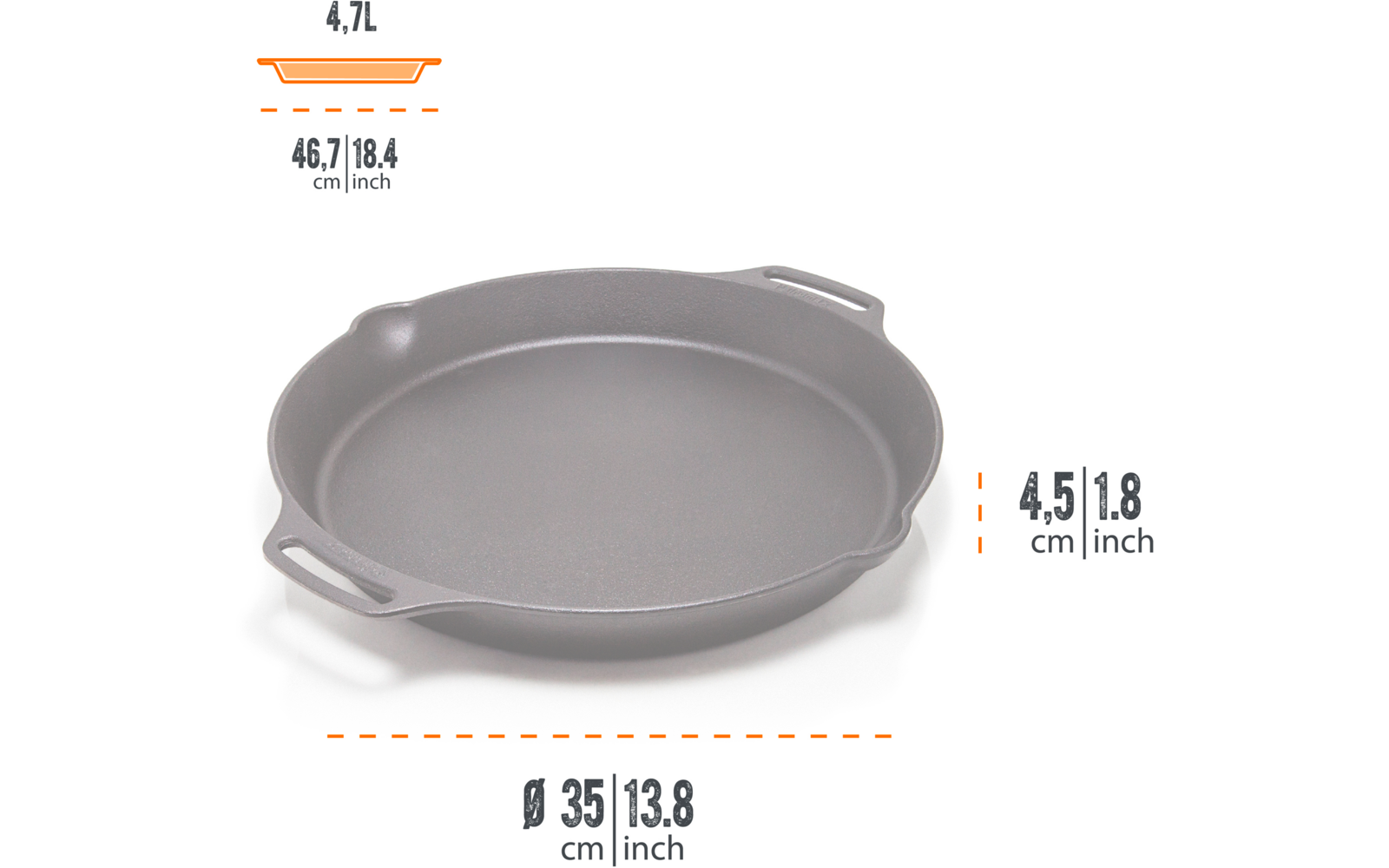 Imagen del producto Sart&eacute;n de hierro fundido con dos asas Petromax 1