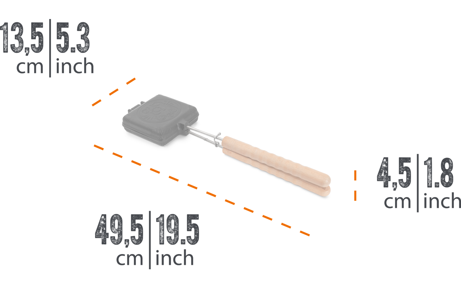 Produktbild Petromax Gusseisen Sandwicheisen mit Handstab 1